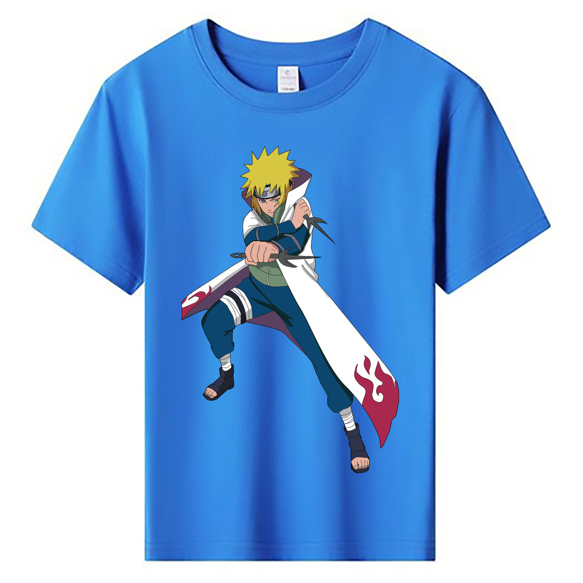 （画像用） NARUTO -ナルト- 波風 ミナト Namikaze Minato 綿100％キッズTシャツ（フロントプリント）